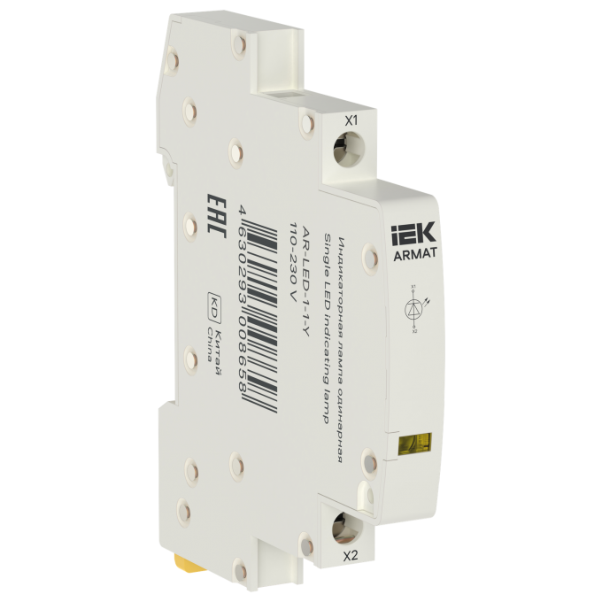 Лампа индикаторная одинарная IEK ARMAT LED 110-230В AC AR-LED-1-1-Y Лампа индикаторная одинарная IEK ARMAT LED 110-230В AC AR-LED-1-1-Y