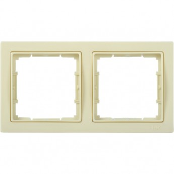 Рамка 2-местная квадратная IEK РУ-2-БК BOLERO Q1 кремовый - EMB22-K33-Q1