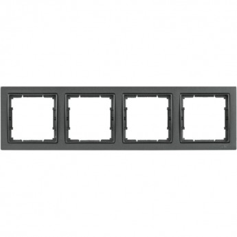 Рамка 4-местная квадратная IEK РУ-4-БА BOLERO Q1 антрацит - EMB42-K95-Q1