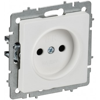 Розетка IEK BRITE BR-R10-10-K91 РС10-1-0-БрАБ 10А без заземл. без защ. шторок механизм арктич. белая