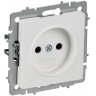 Розетка IEK BRITE РС10-1-0-БрАБ 10А без заземл. без защ. шторок механизм арктич. белая BR-R10-10-K91