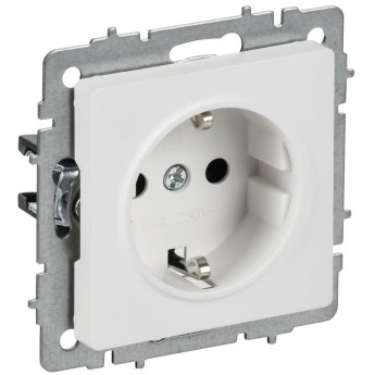 Розетка IEK BRITE BR-R14-16-K91 РС14-1-0-БрАБ 16А с заземл. защ. шторки механизм арктич. бел.