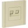 Розетка компьютерная 2-местная IEK FORTEPIANO RJ45 категория 5E FP433 ваниль FP-K20-1-K10