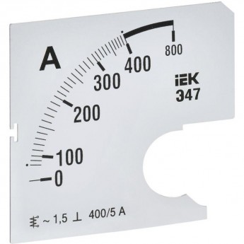 Шкала сменная для амперметра IEK э47 400/5а-1,5 72x72мм IPA10D-SC-0400 Шкала сменная для амперметра IEK э47 400/5а-1,5 72x72мм IPA10D-SC-0400