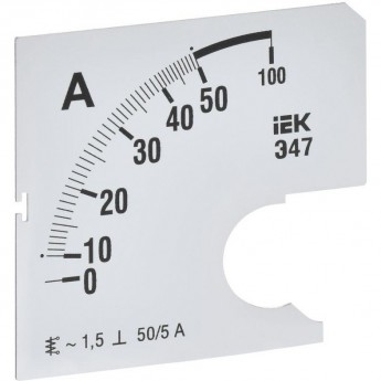 Шкала сменная для амперметра IEK э47 50/5а-1,5 72x72мм IPA10D-SC-0050 Шкала сменная для амперметра IEK э47 50/5а-1,5 72x72мм IPA10D-SC-0050