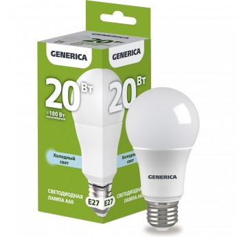 Светодиодная лампа IEK GENERICA A60 груша 20Вт 230В 6500К E27
