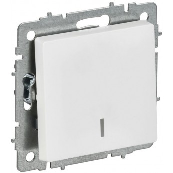 Выключатель 1-клавишный IEK СП BRITE BR-V10-1-10-K91 ВС10-1-1-БрАБ 10А с индикацией механизм арктич. белый